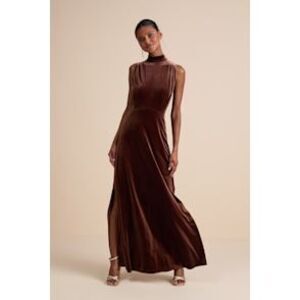 Lulu's Elegant Brown Maxi Dress